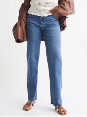 Abercrombie & Fitch 90s Straight Raw Hem Denim Jeans Size 28